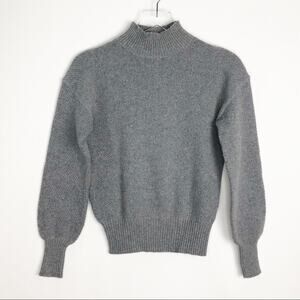 Magaschoni Wool Blend Cropped High Neck Sweater XS Gray